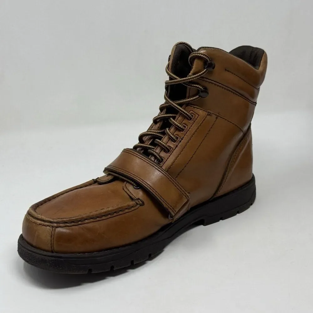 Rockport XCS Chukka Boots Mens 11 M Brown Leather Cross Strap High Ankle Lace Up
